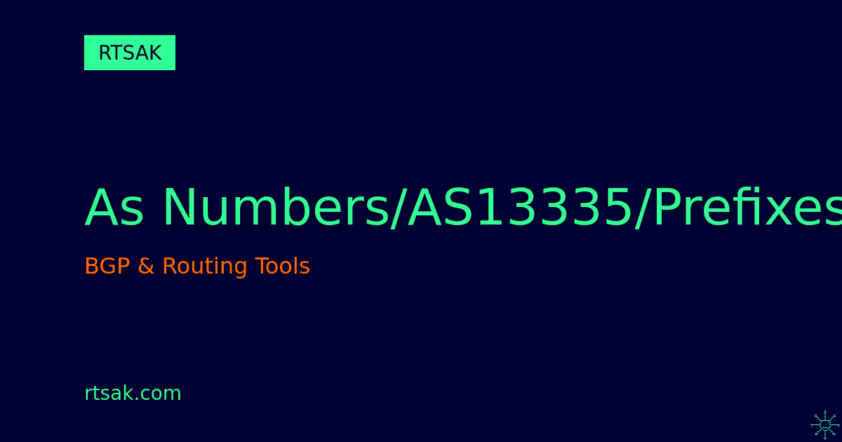 2803:f800:50::/45 — AS13335 Cloudflare | RTSAK