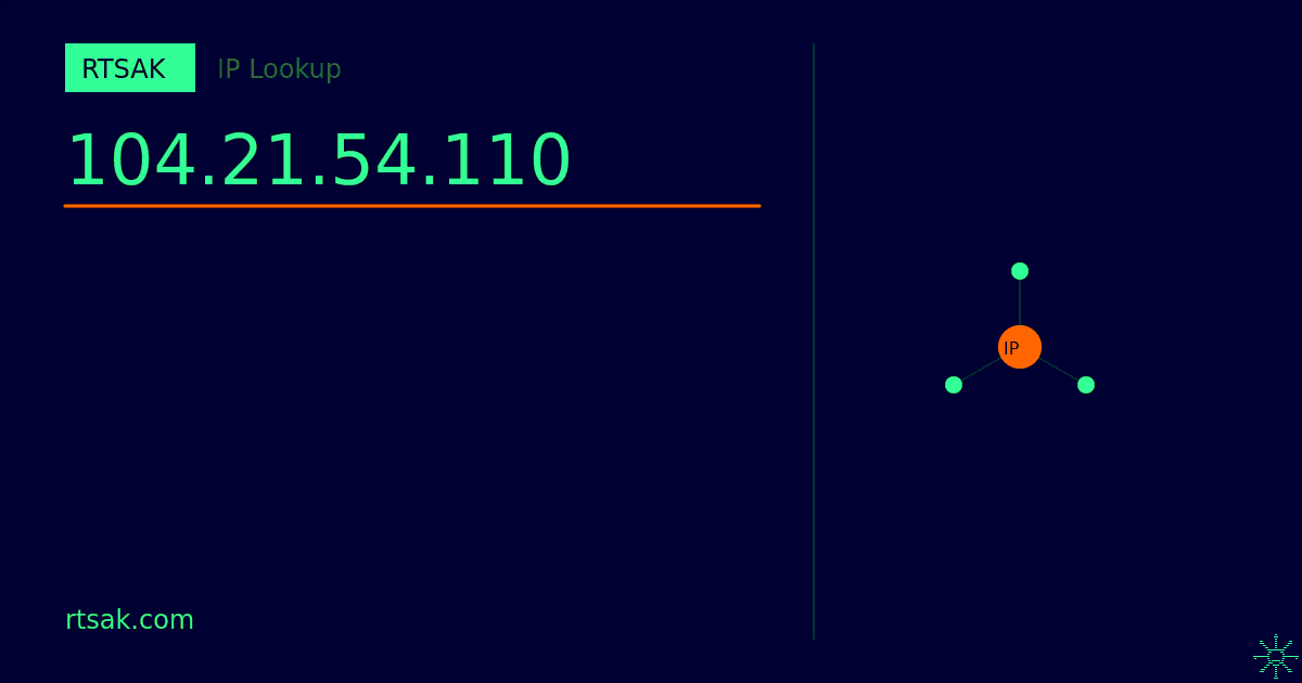 21:54 104.21.54.110 (San…USA · AS13335 Cloudflare)